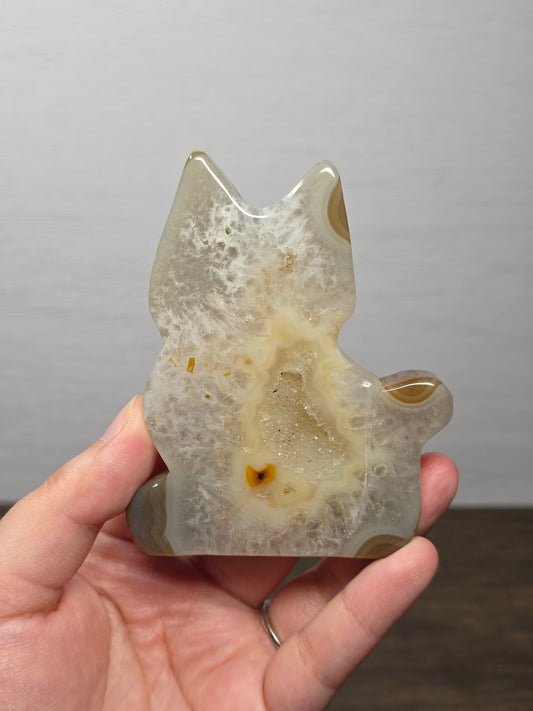 Drury Agate Cat Silhouette Carving