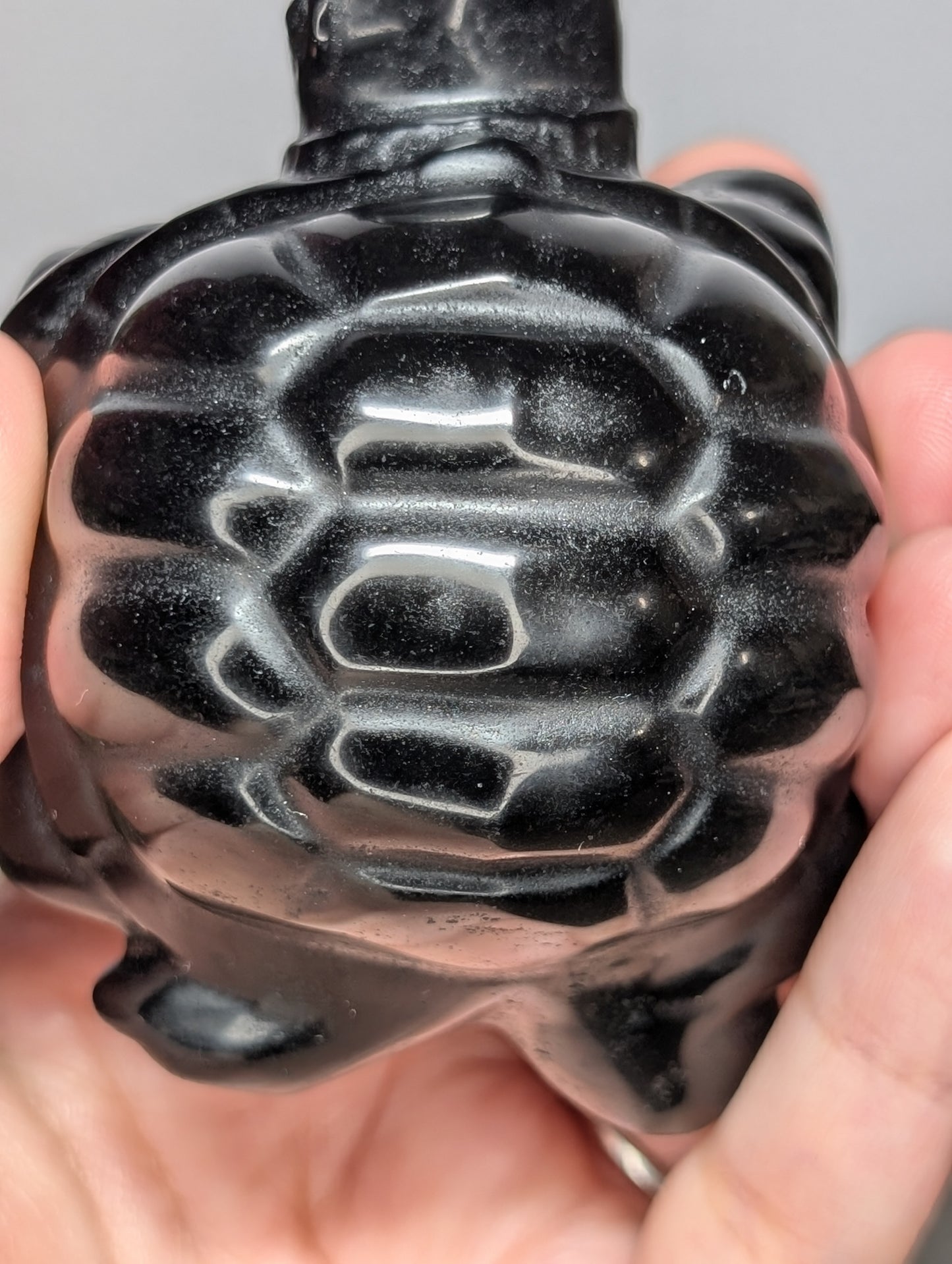 Black Obsidian Turtle Carving