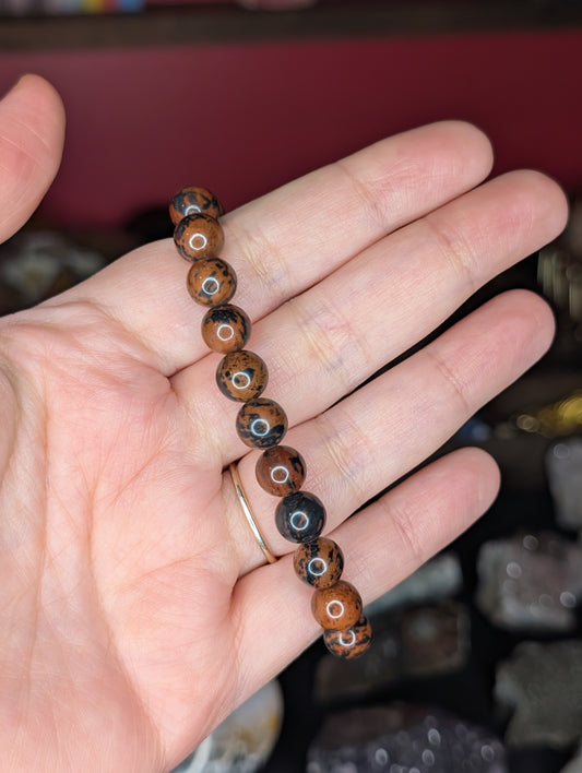 Red Mahogany Obsidian 8mm Bead Bracelet