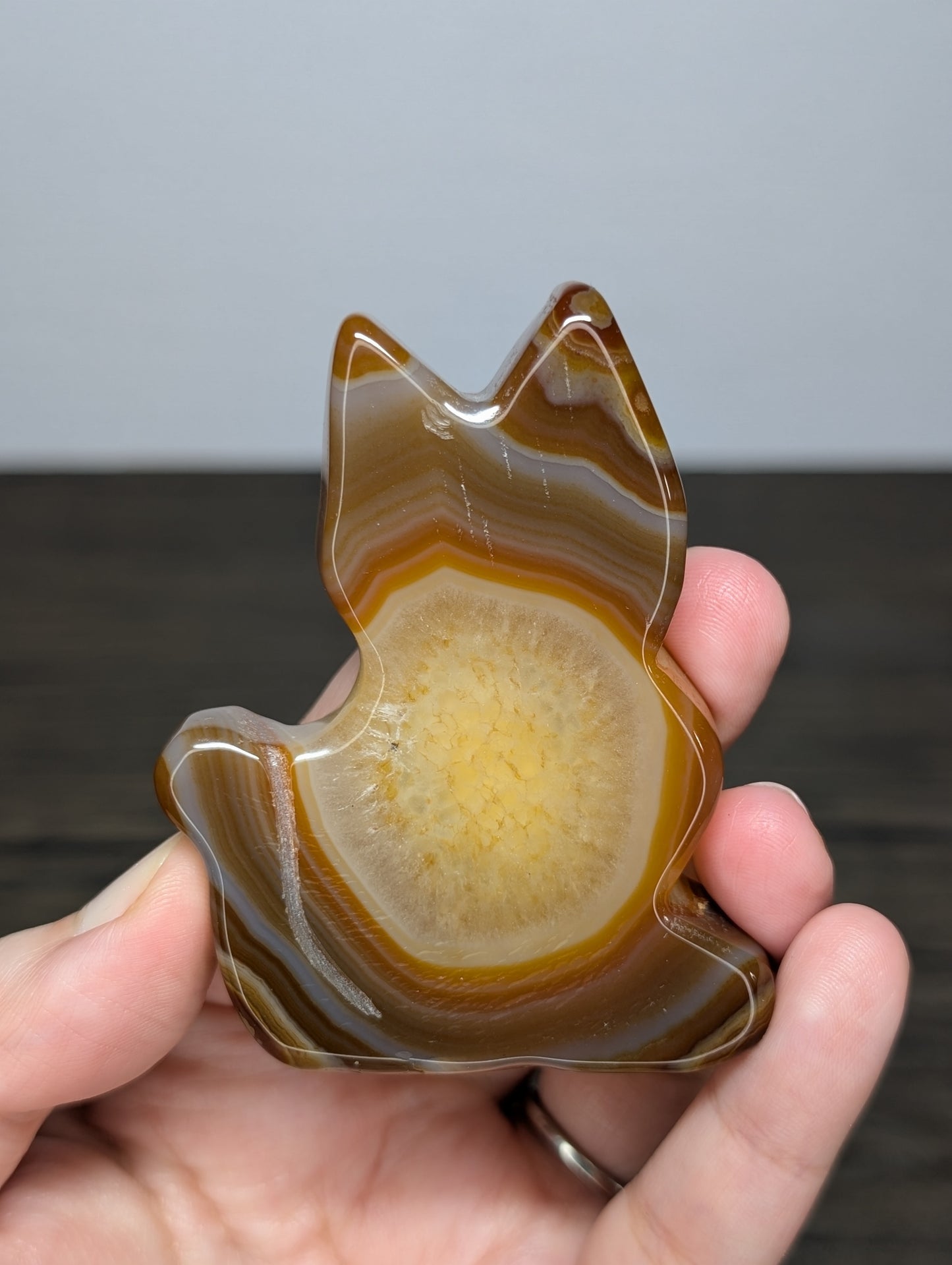 Druzy Agate Cat Carving