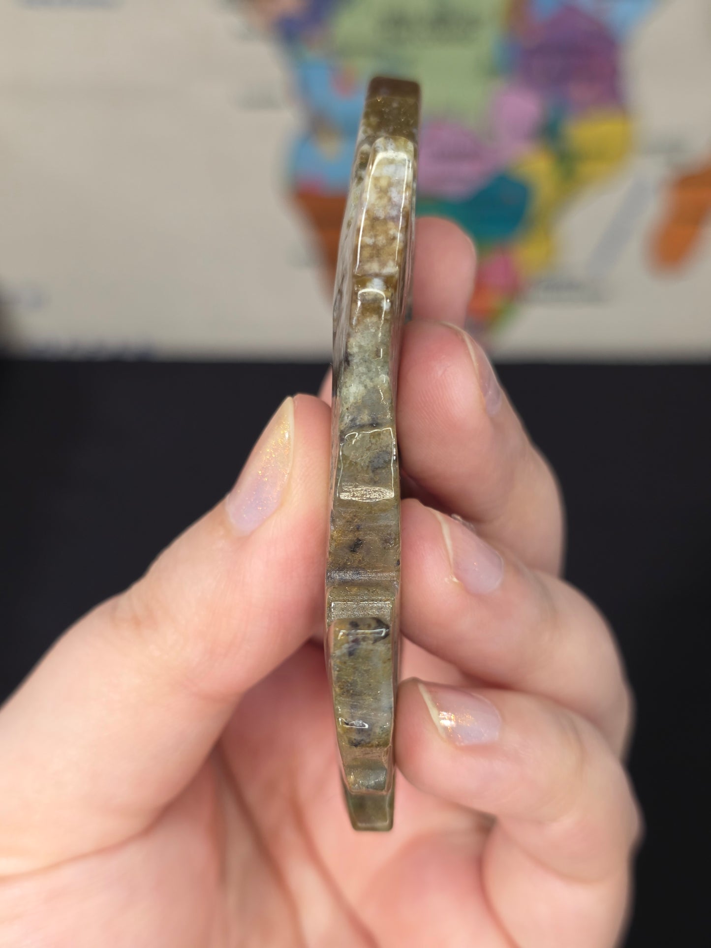 Sea Jasper Leaf Carving