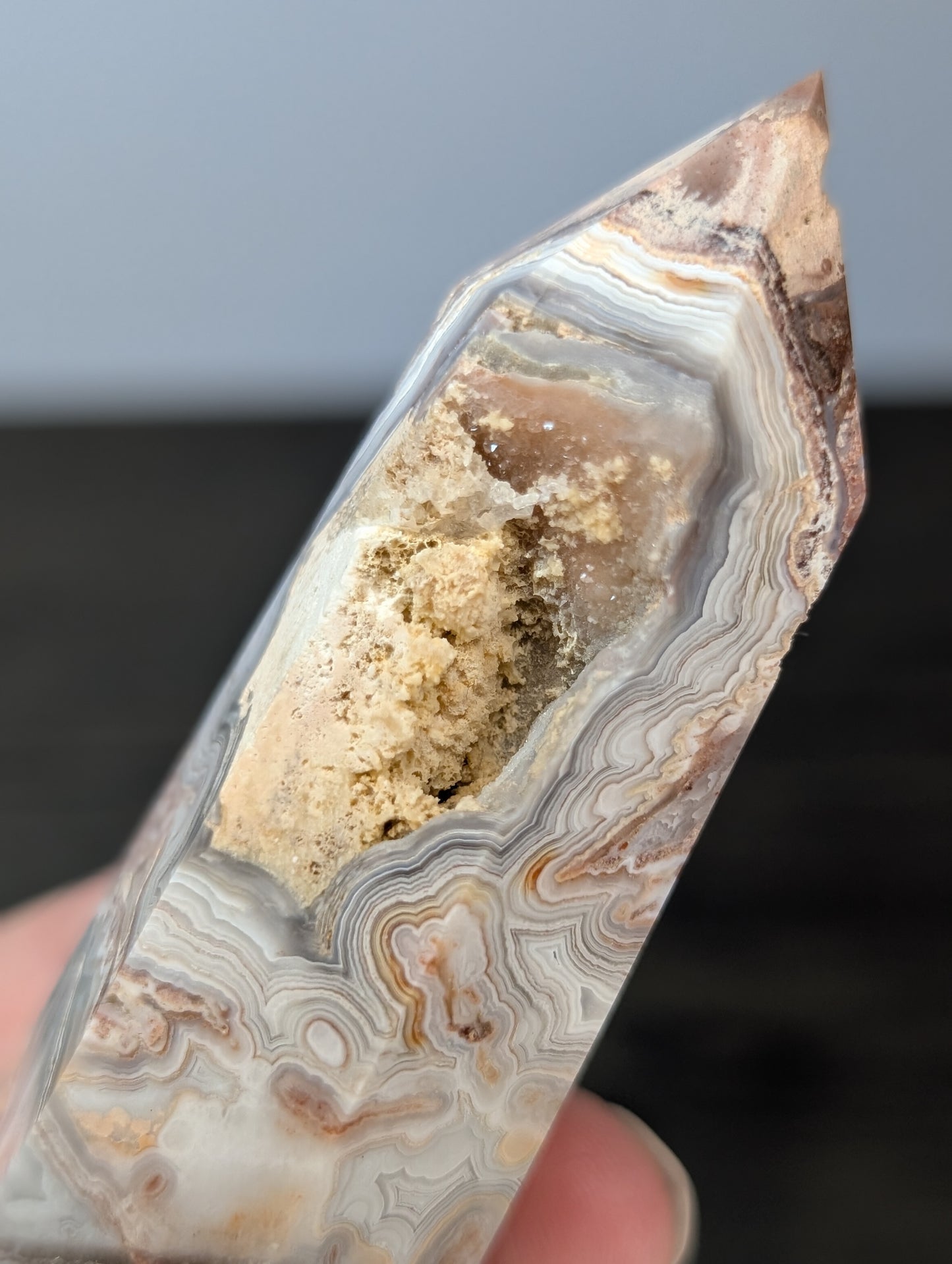 Red Mexican Crazy Lace Agate Tower