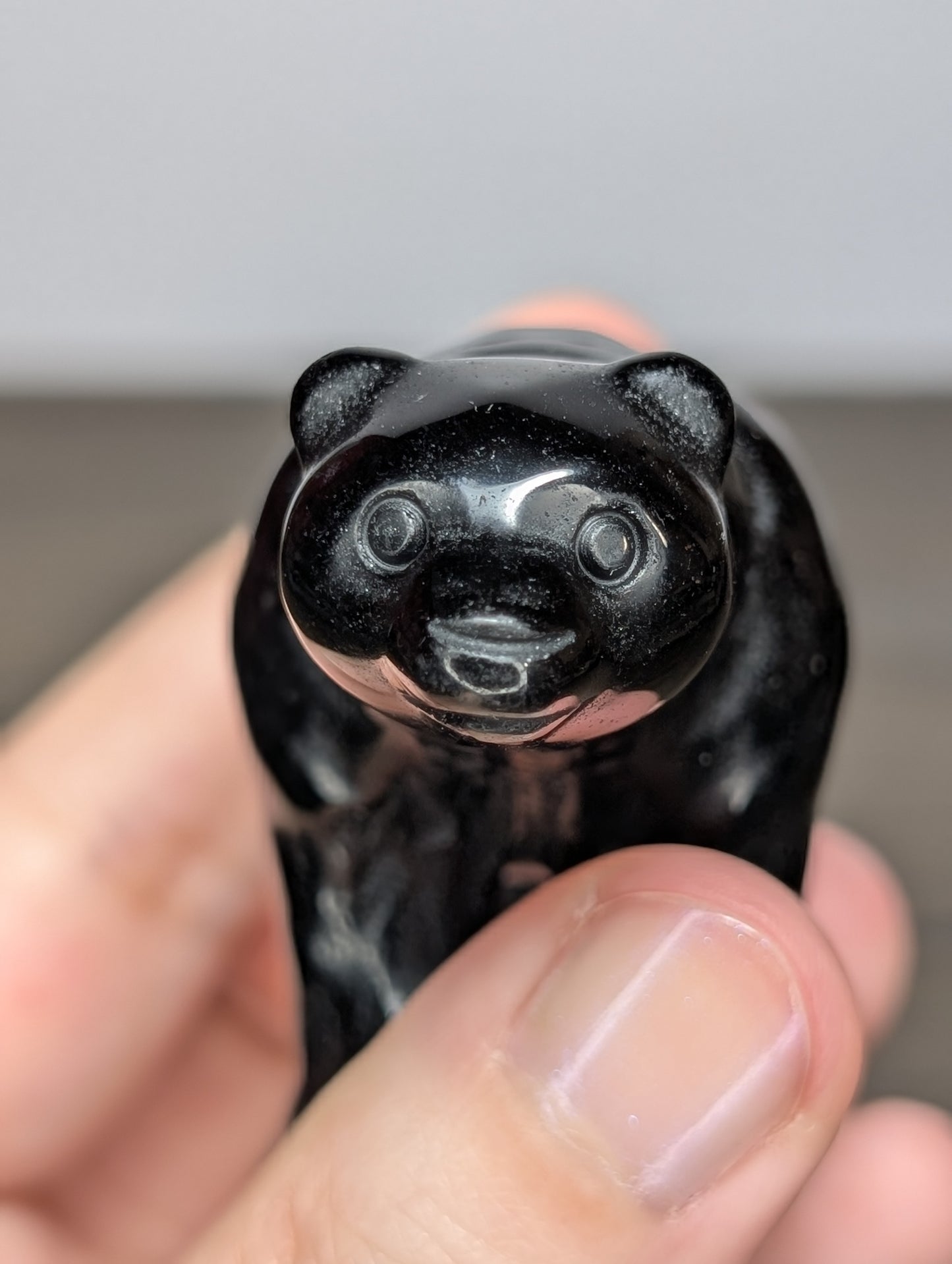 Black Obsidian Bear Carving