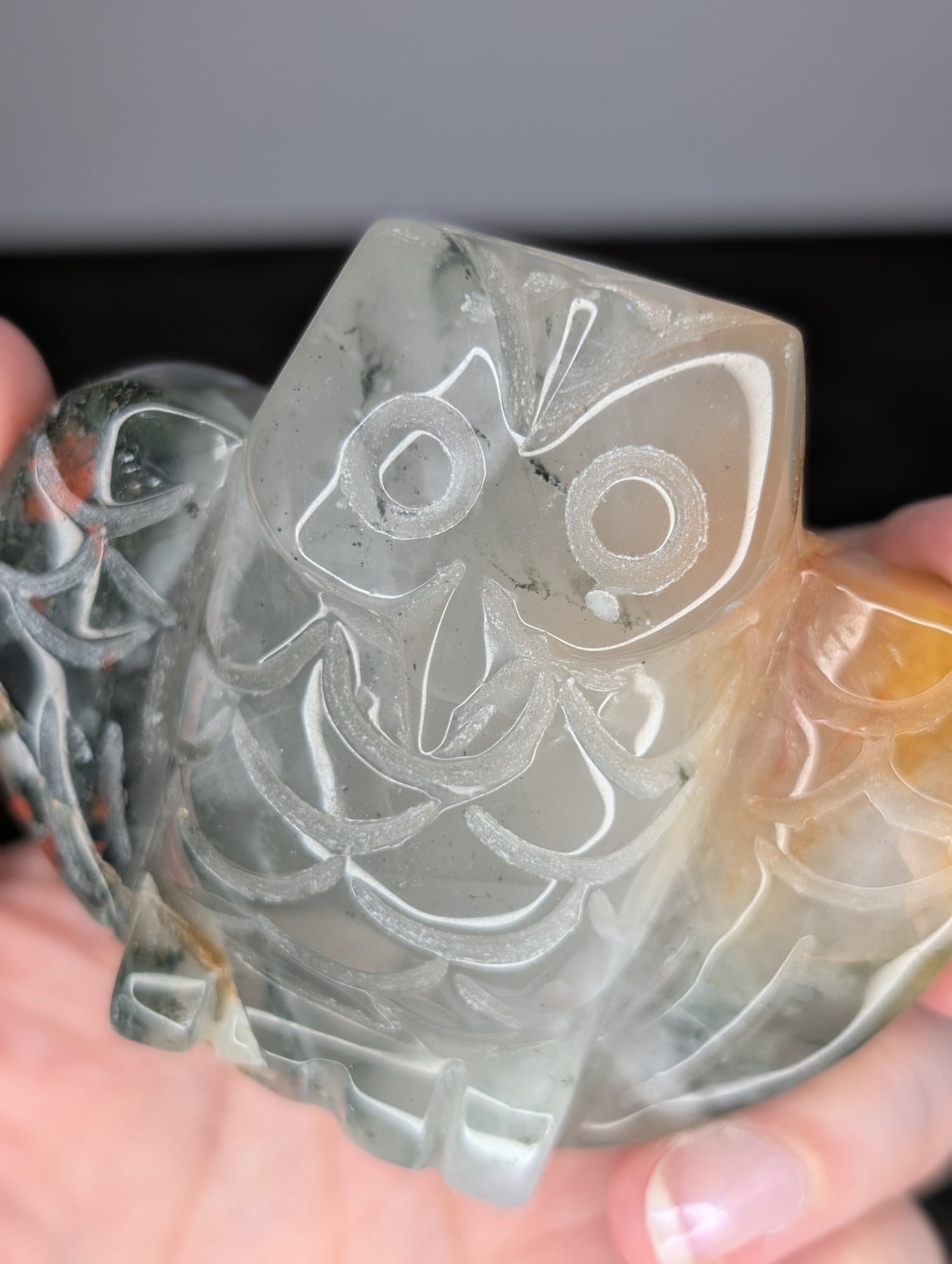 *Slight wobble* African Bloodstone Owl Carving