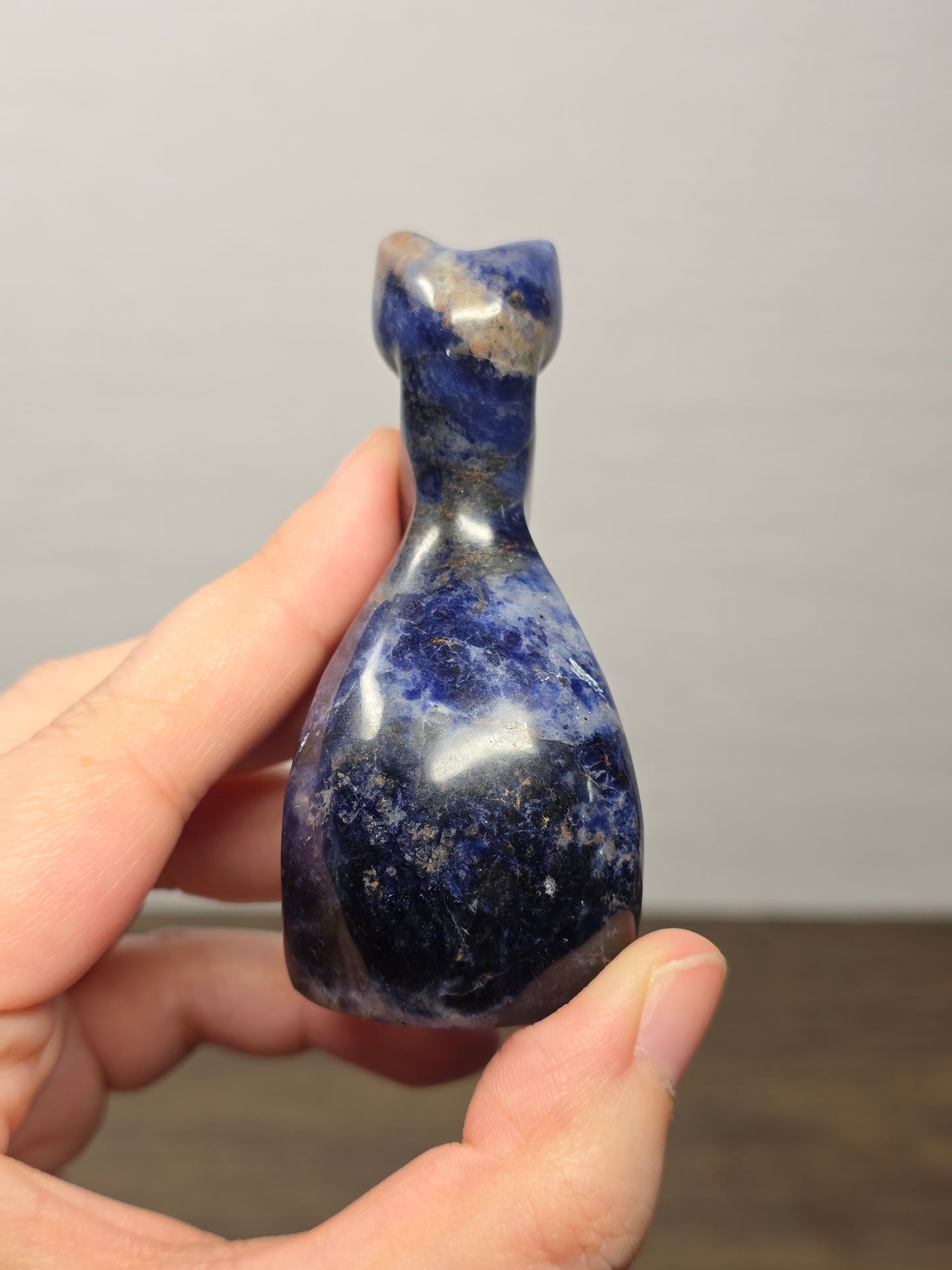 Sodalite Cat Carving