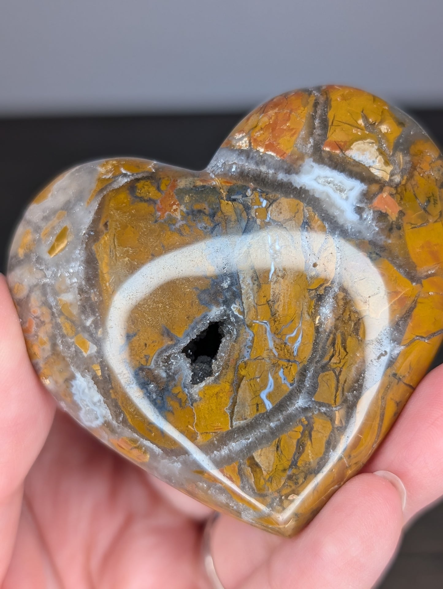Brecciated Jasper Heart Carving