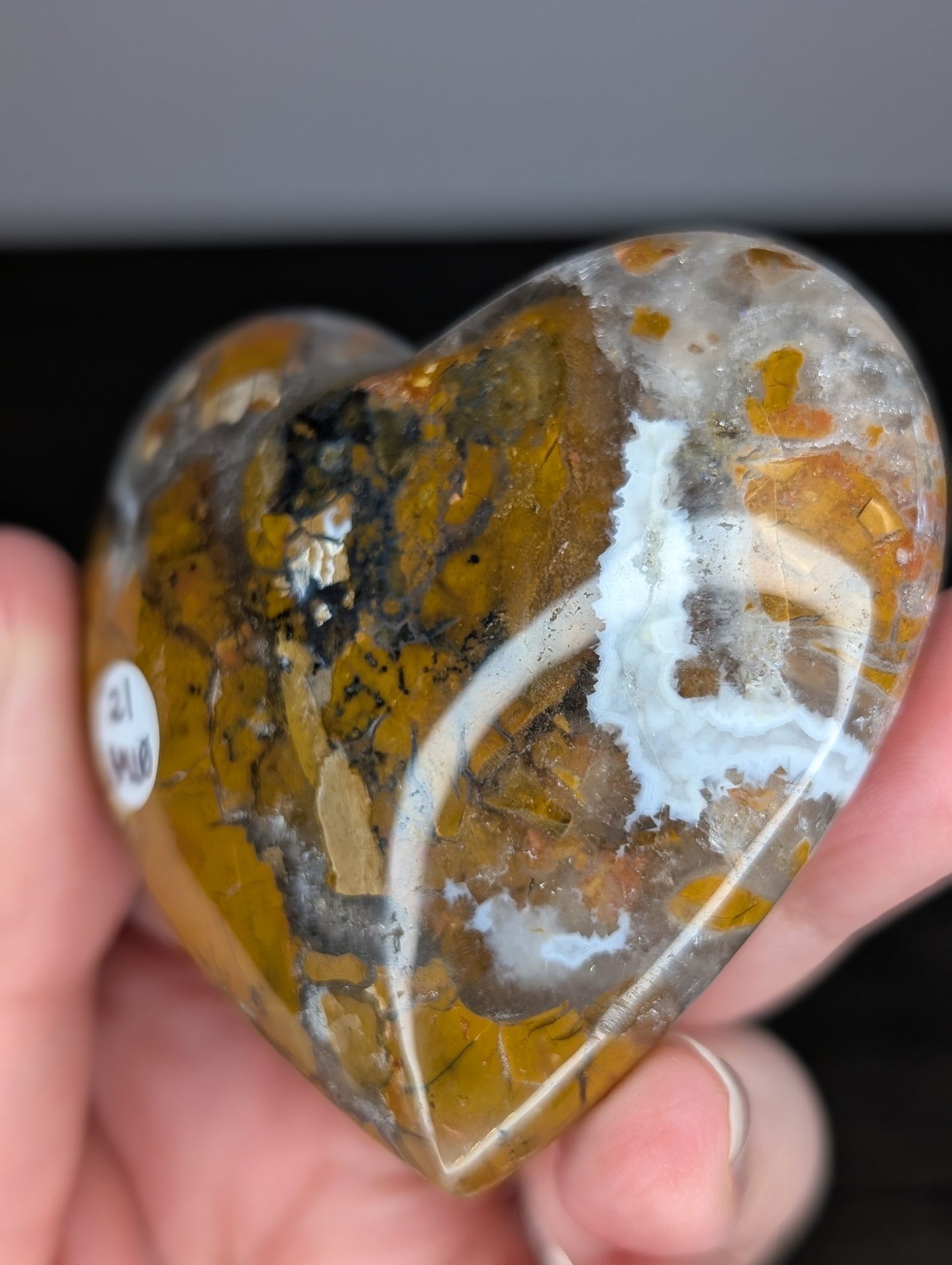 Brecciated Jasper Heart Carving