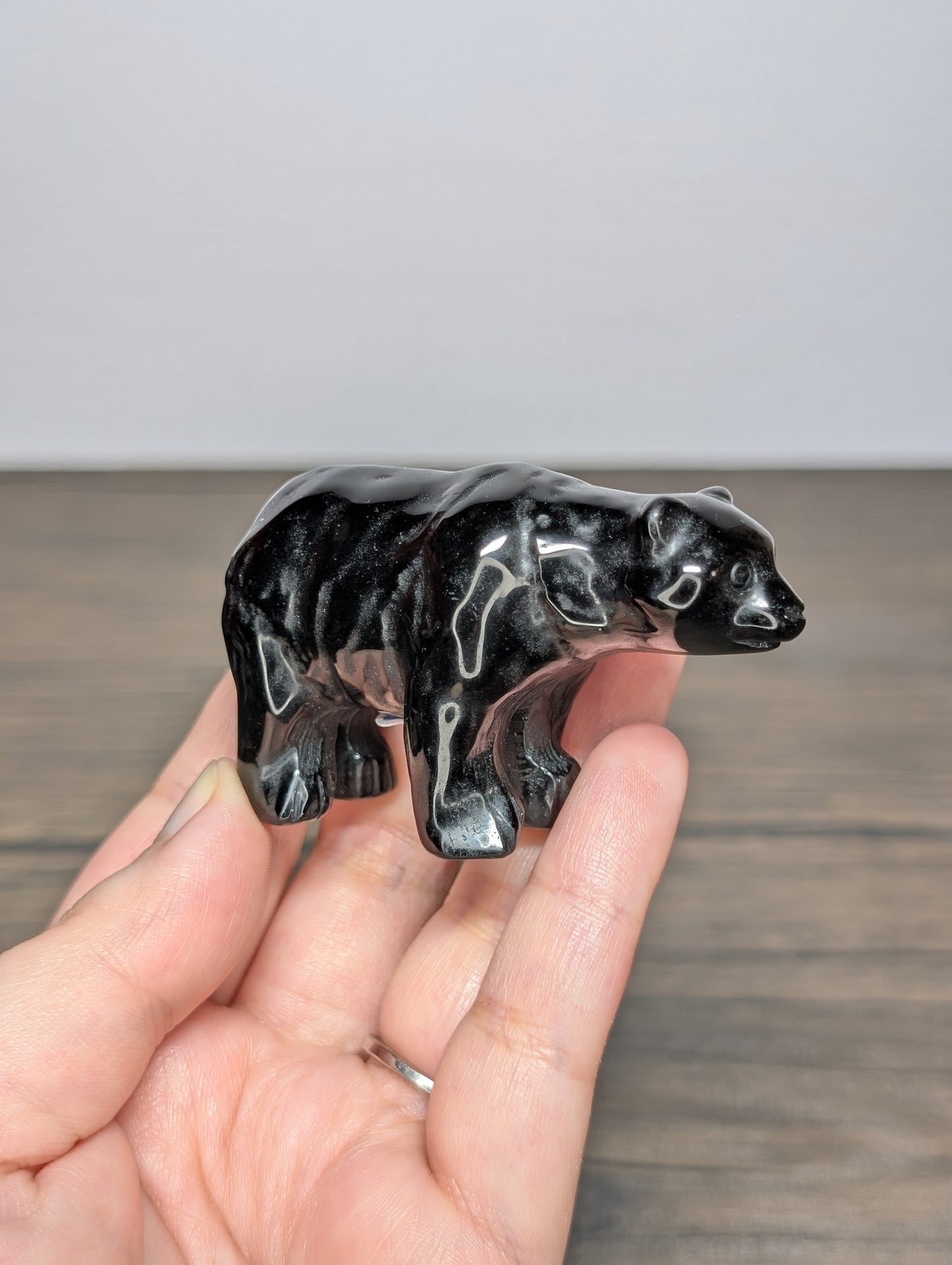 Black Obsidian Bear Carving