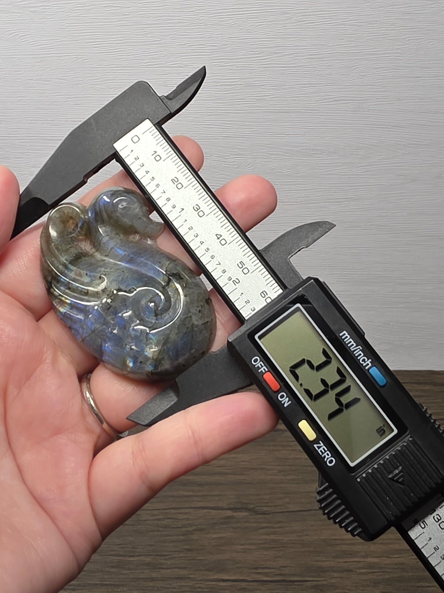 Flatback Labradorite Swan Carving