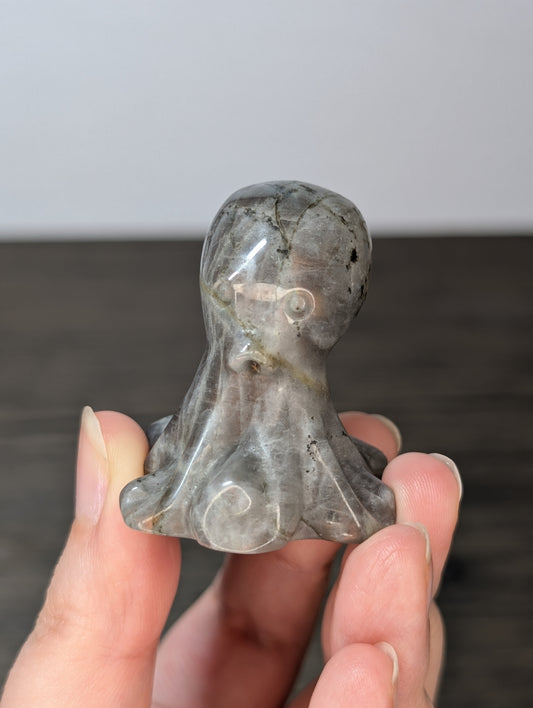 Labradorite Octopus Carving