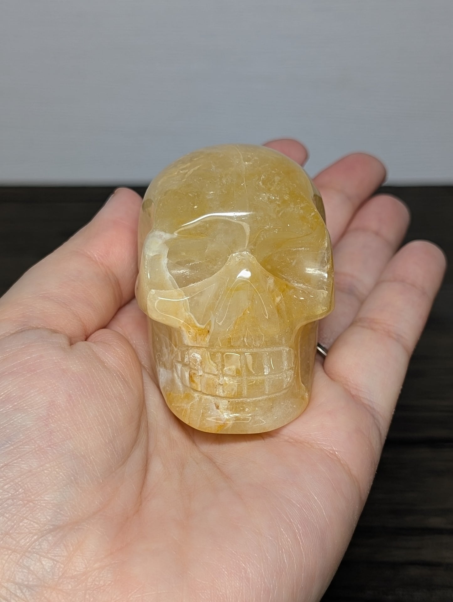Golden Healer Skull Carving