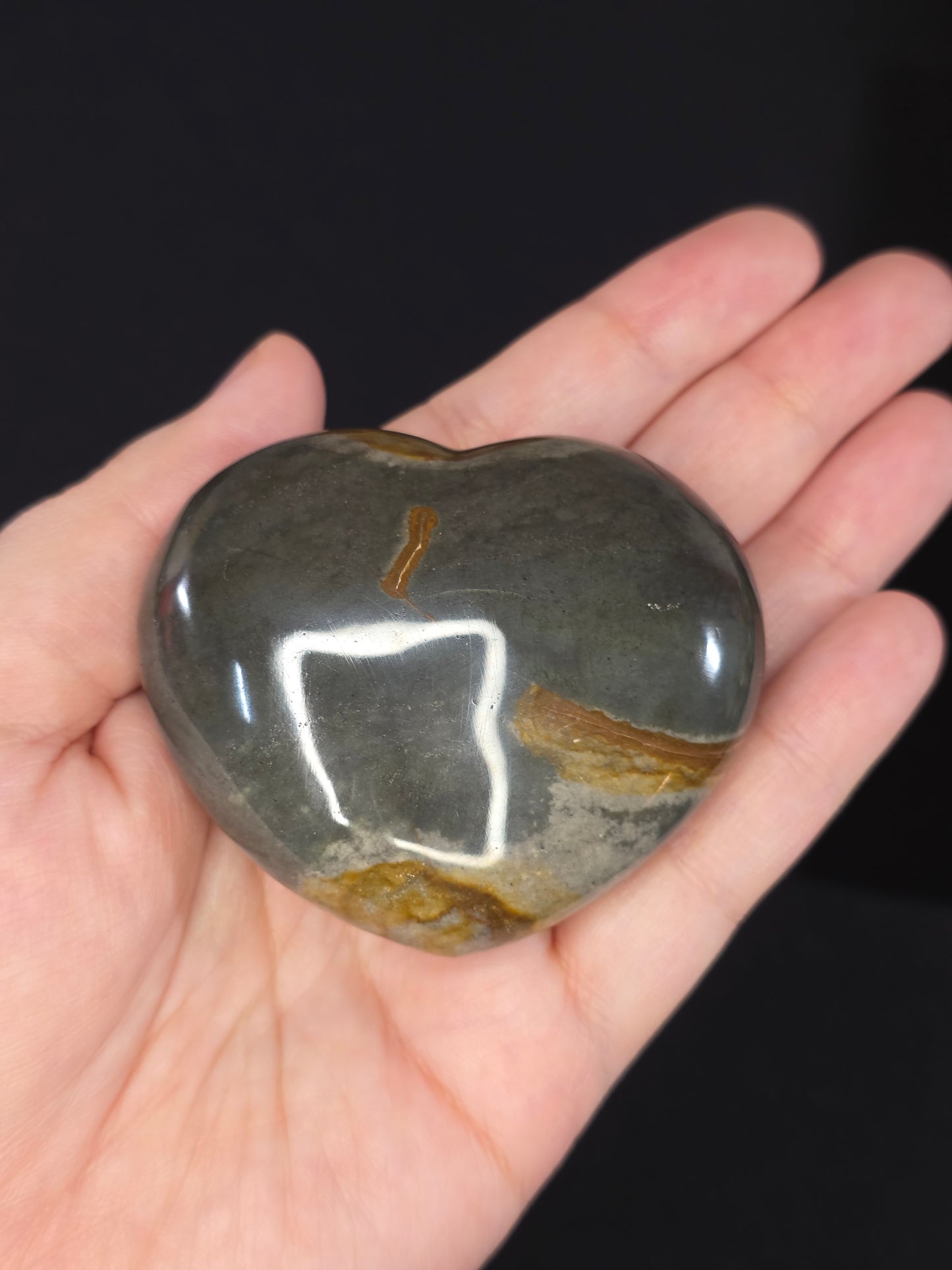 Polychrome Jasper Heart Carving