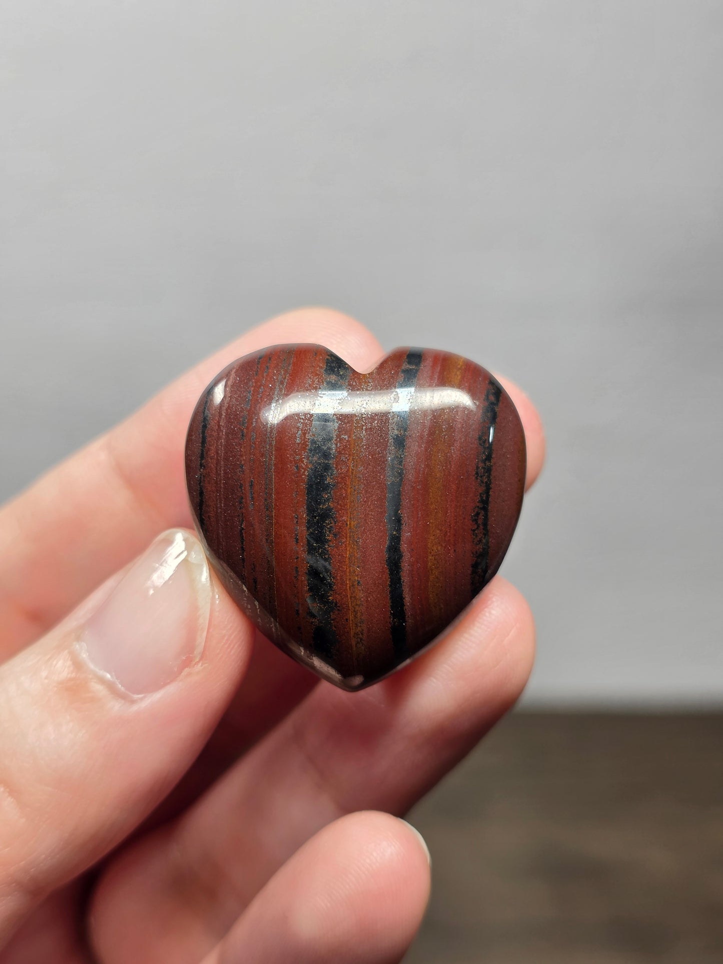 Iron Tigers Eye Heart Carving
