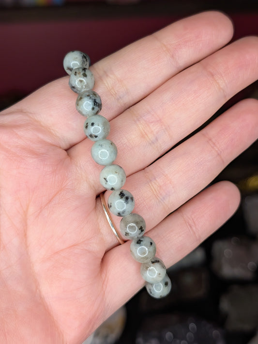 Kiwi Jasper 8mm Bead Bracelet