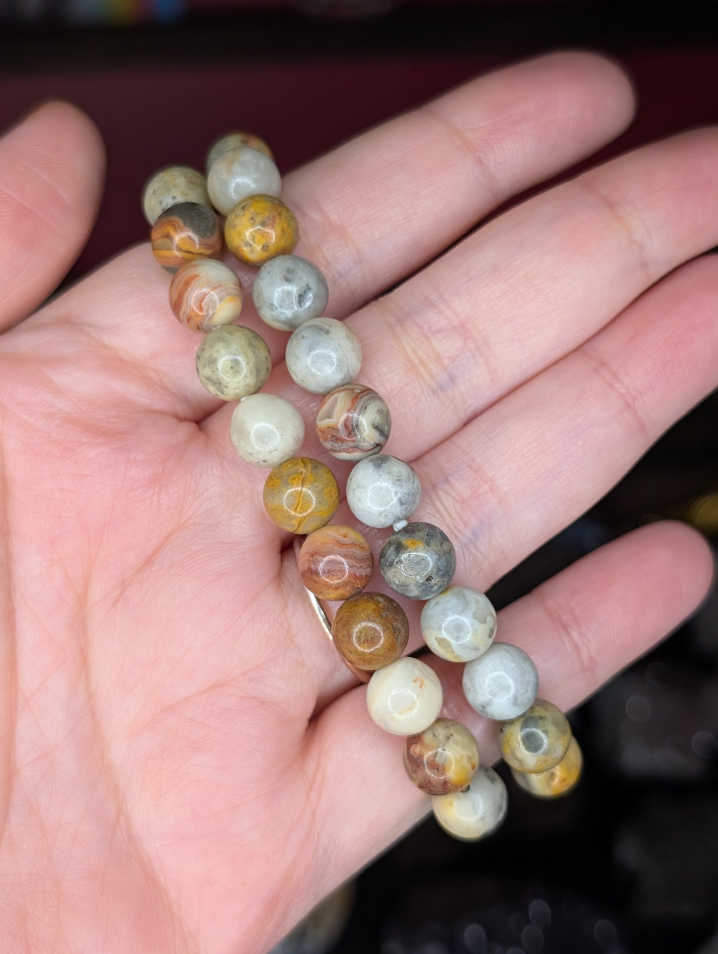 Crazy Lace Agate 8mm Bead Bracelet