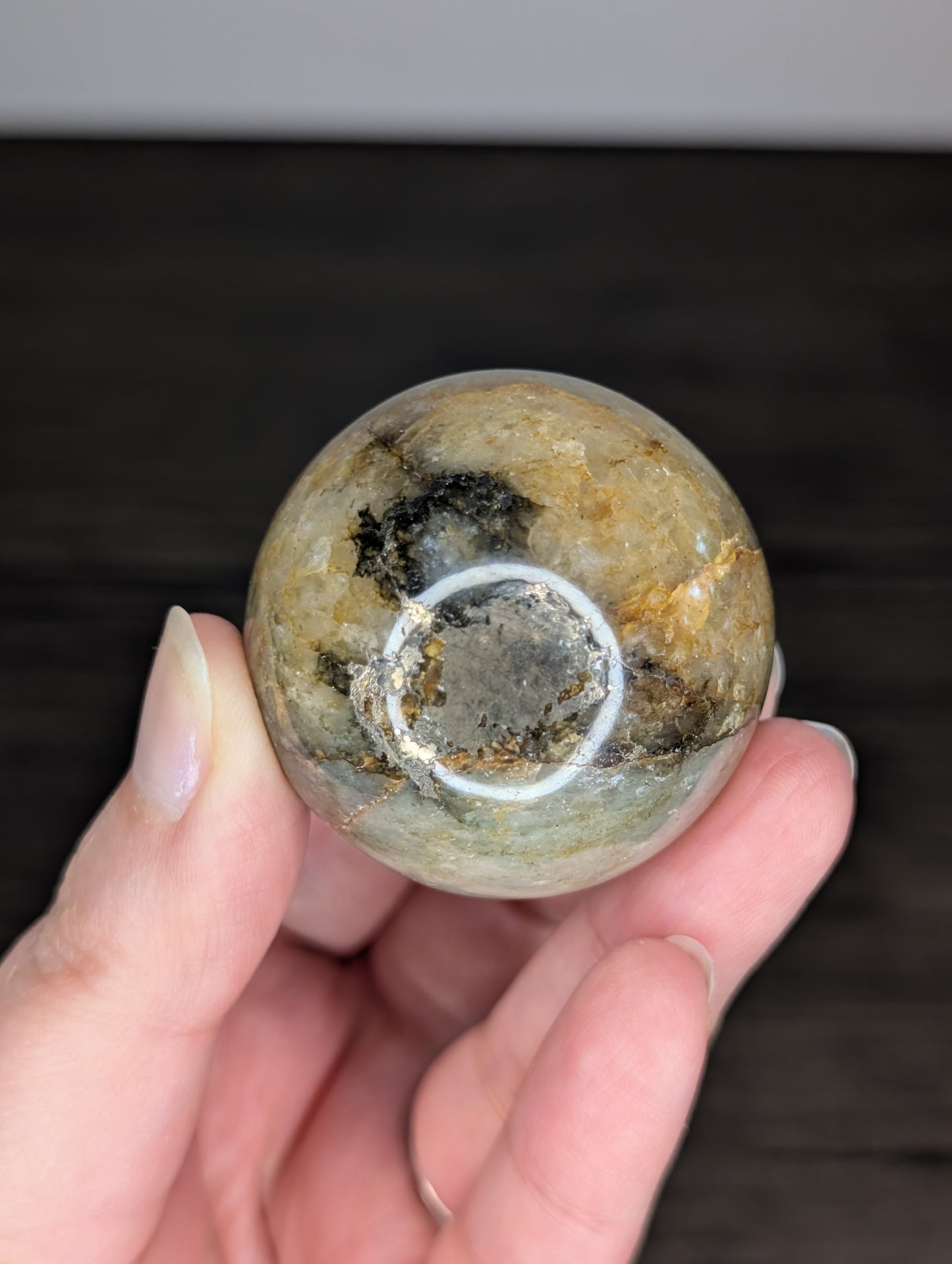 Golden Healer with Pyrite Sphere