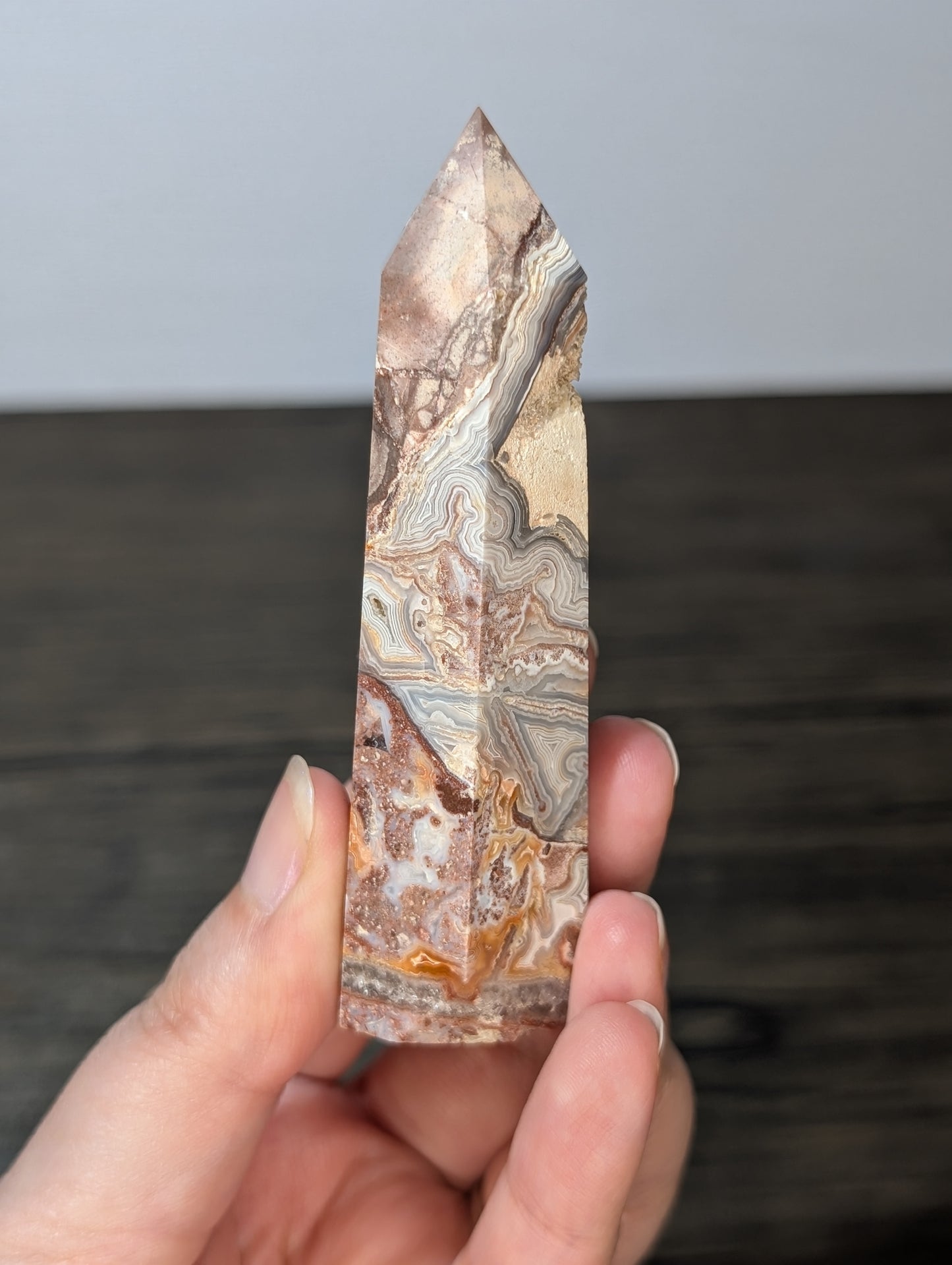 Red Mexican Crazy Lace Agate Tower