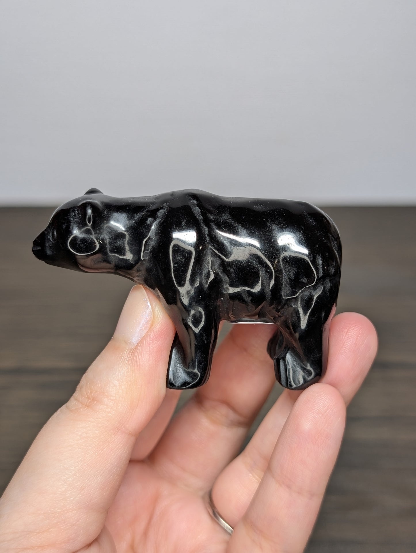 Black Obsidian Bear Carving