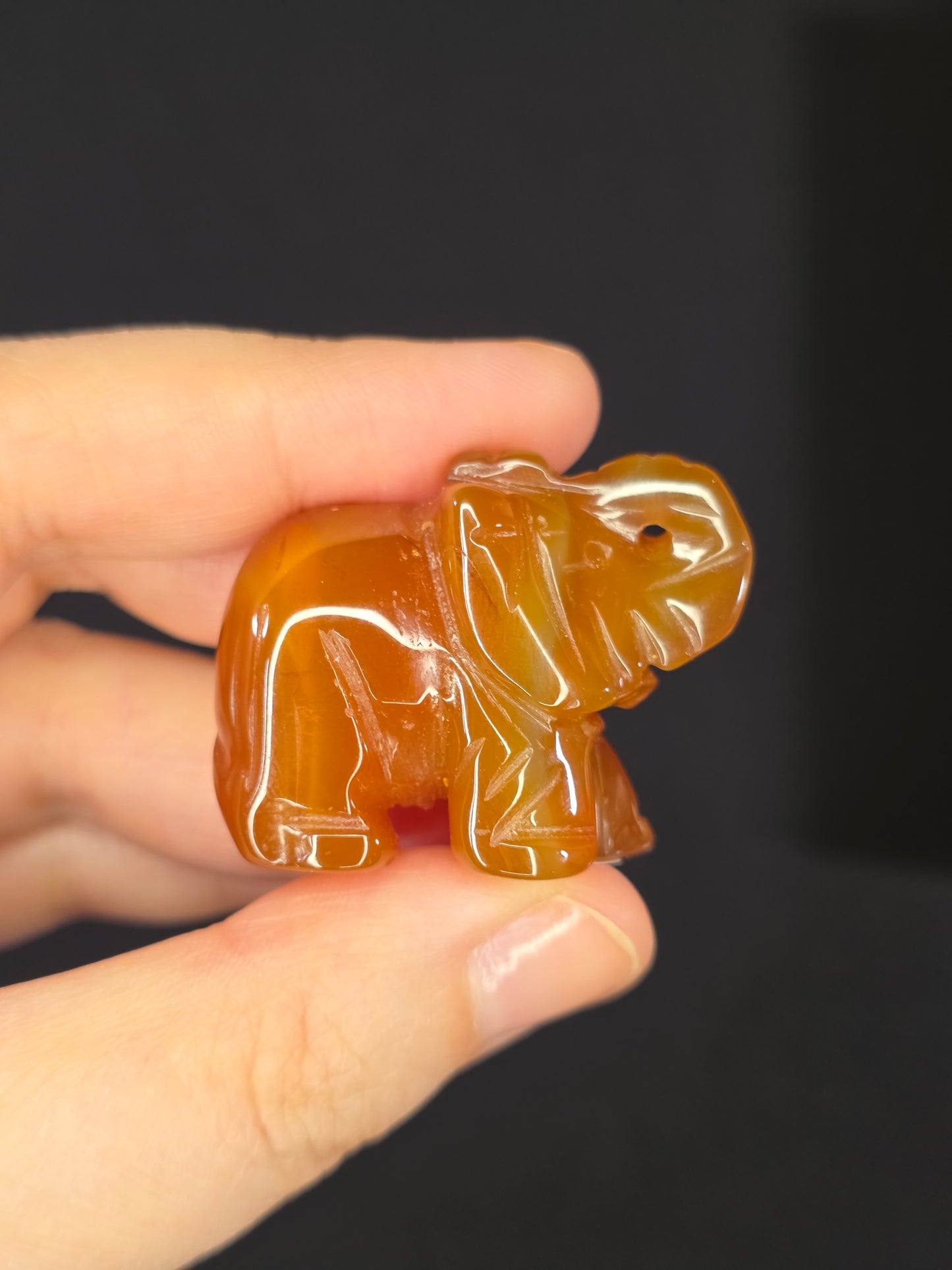 Carnelian Elephant Carving