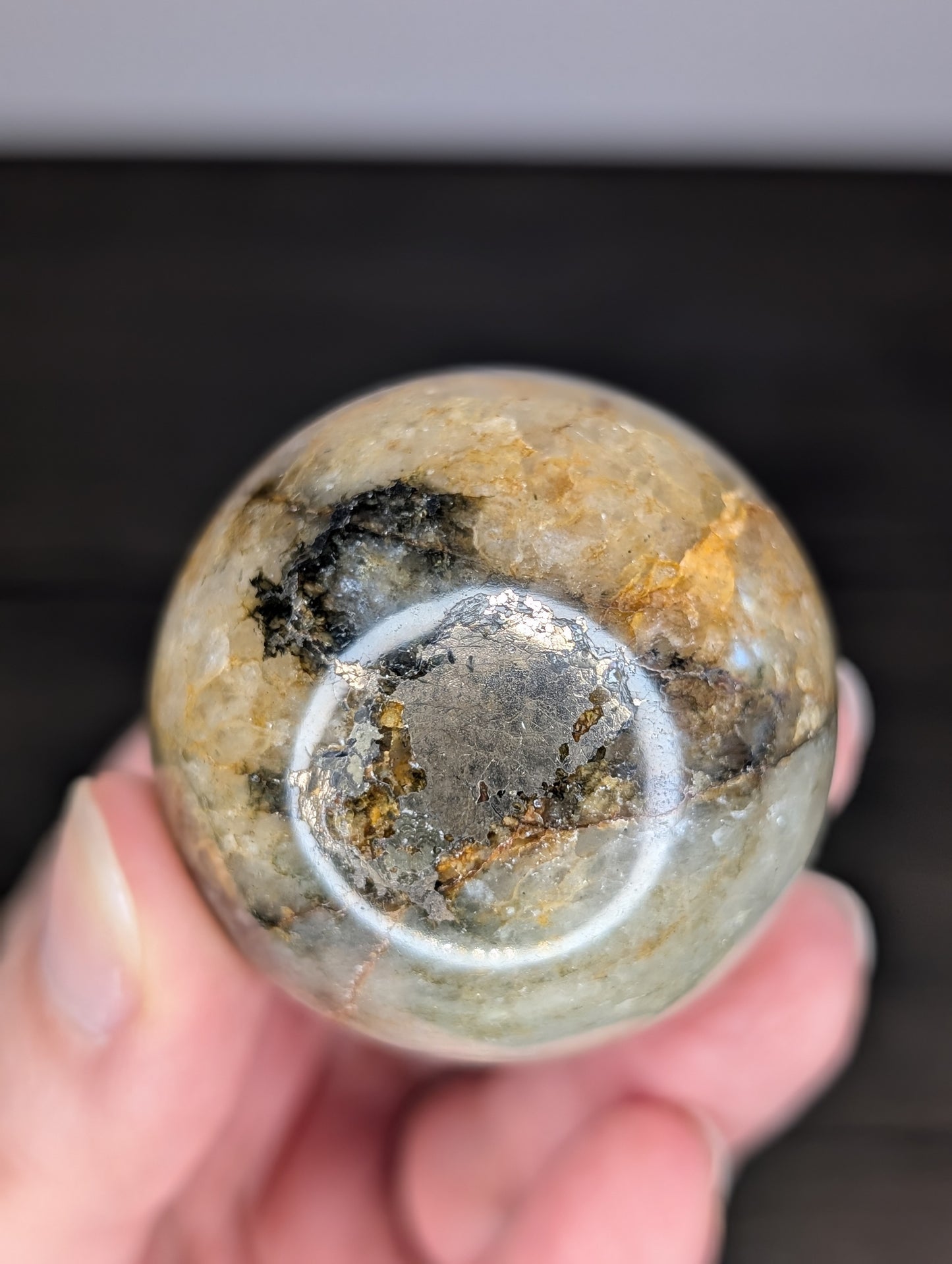 Golden Healer with Pyrite Sphere