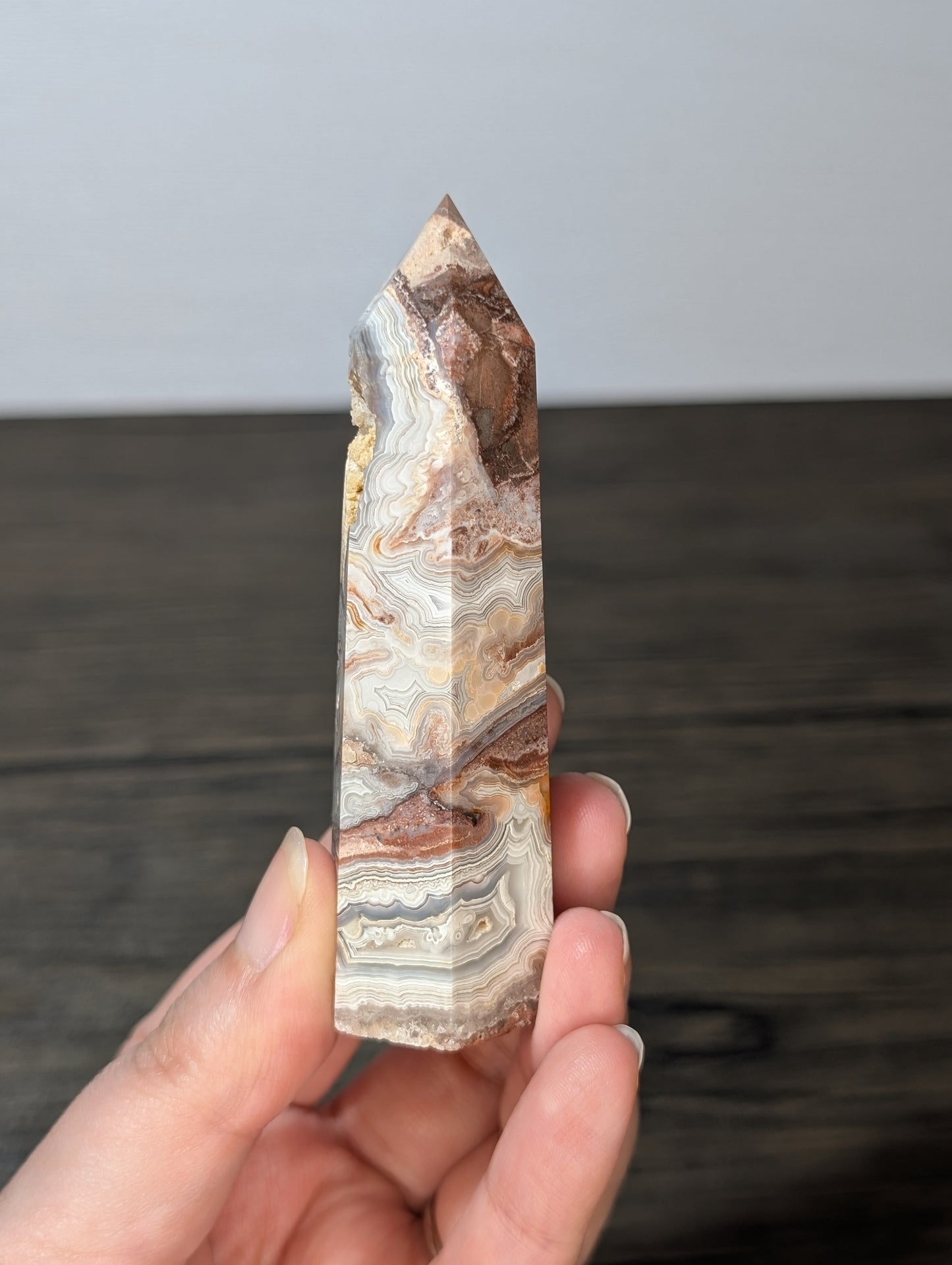 Red Mexican Crazy Lace Agate Tower