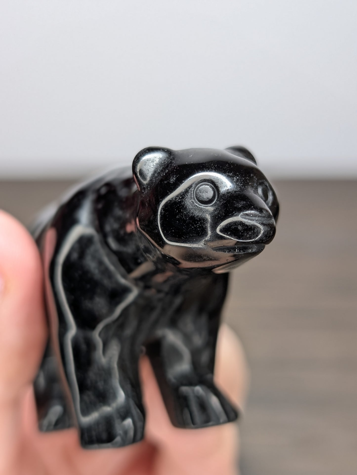 Black Obsidian Bear Carving