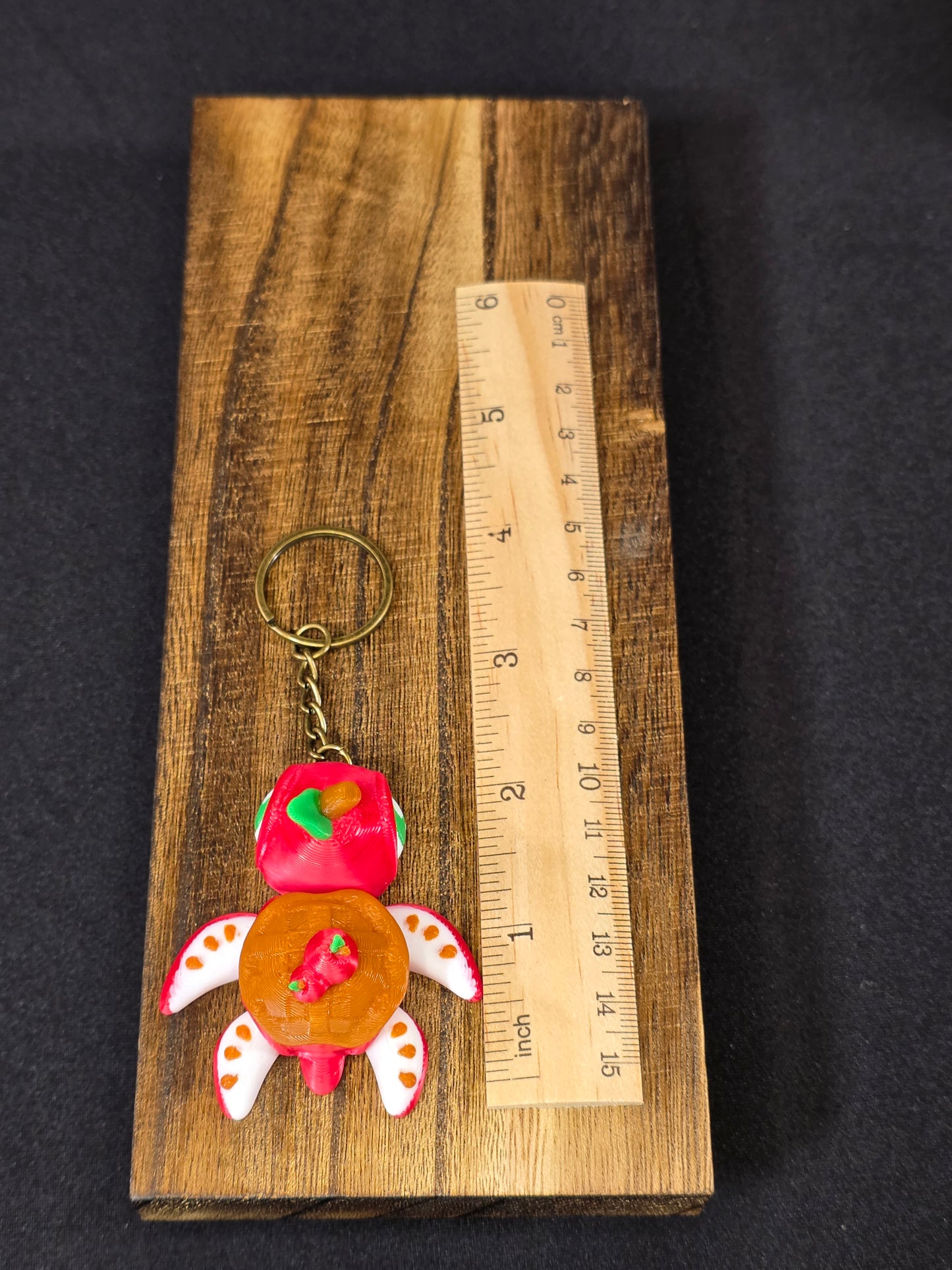 3D Printed Apple Pie Turtle Keychain