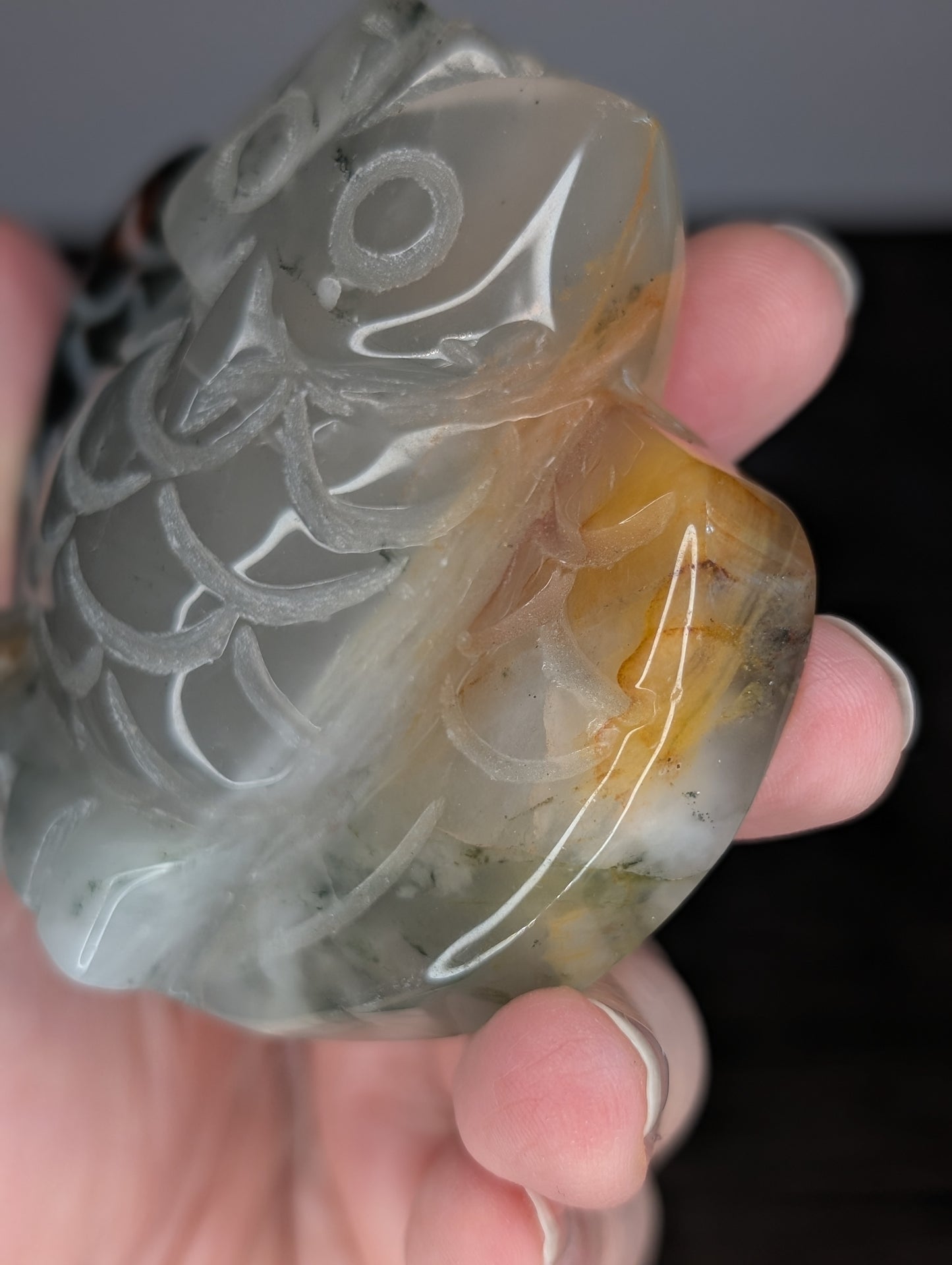 *Slight wobble* African Bloodstone Owl Carving