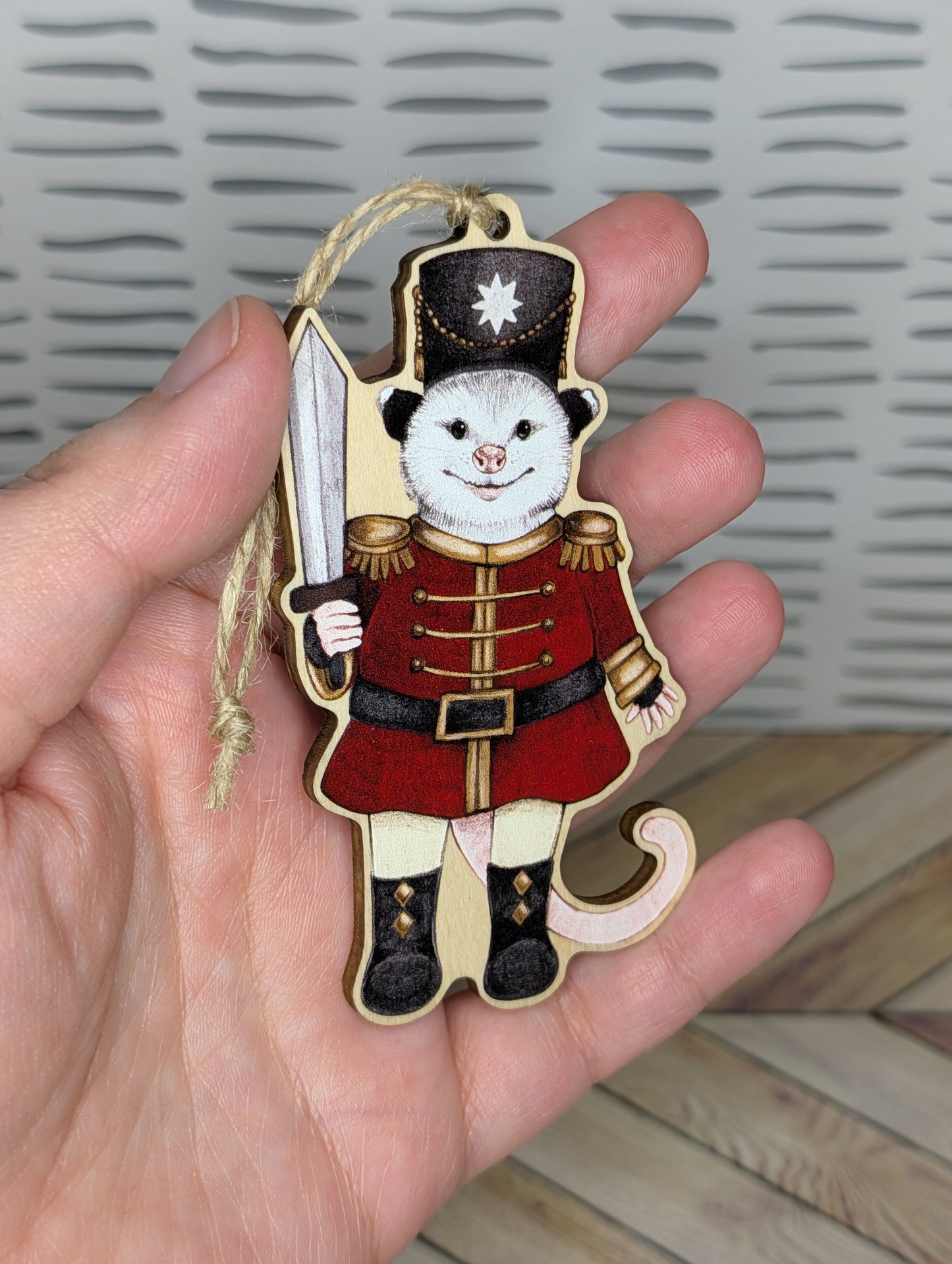 Nutcracker Opossum Wooden Ornament