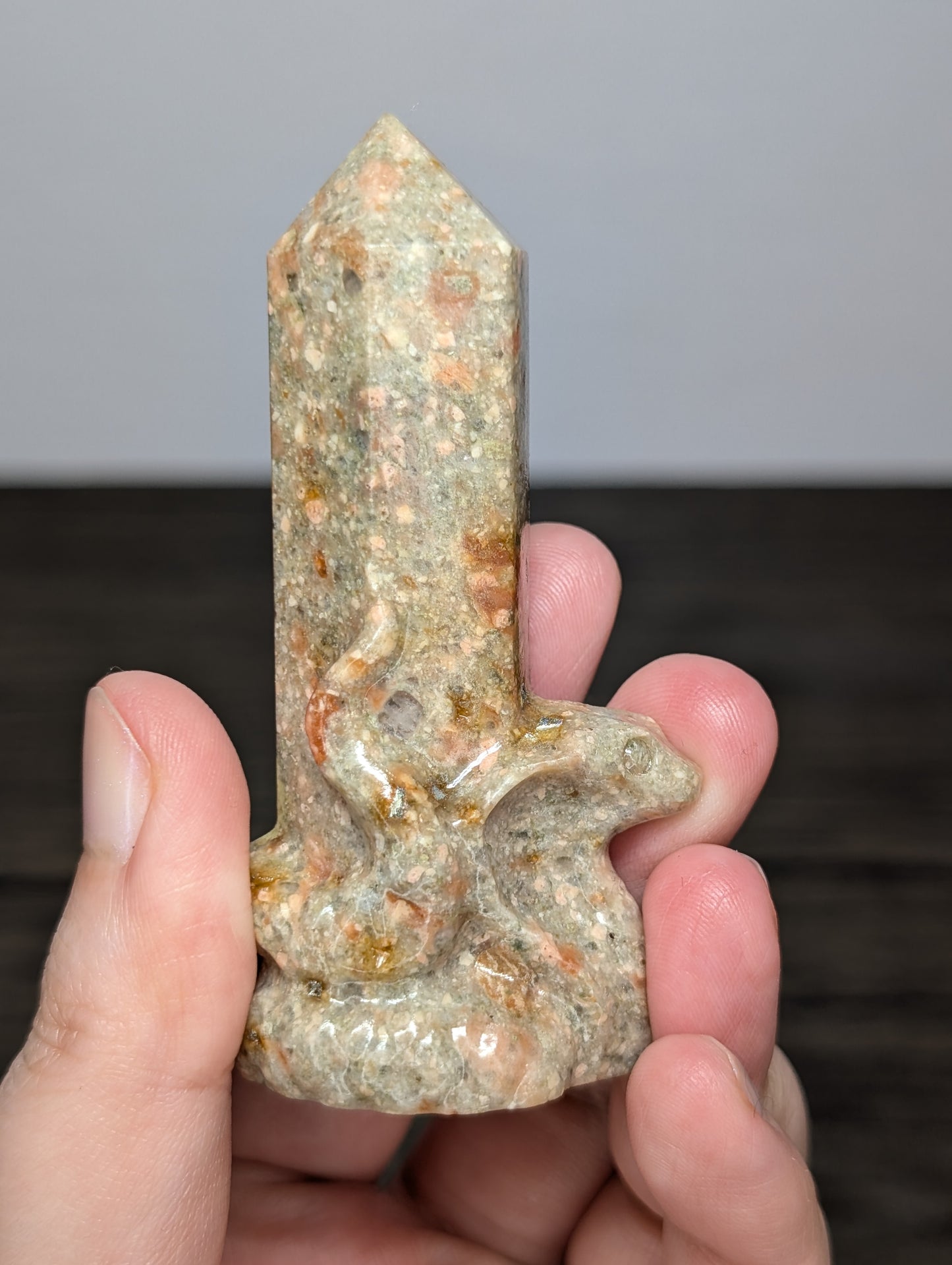 Blossom Jasper w/ Pyrite Cobra Tower