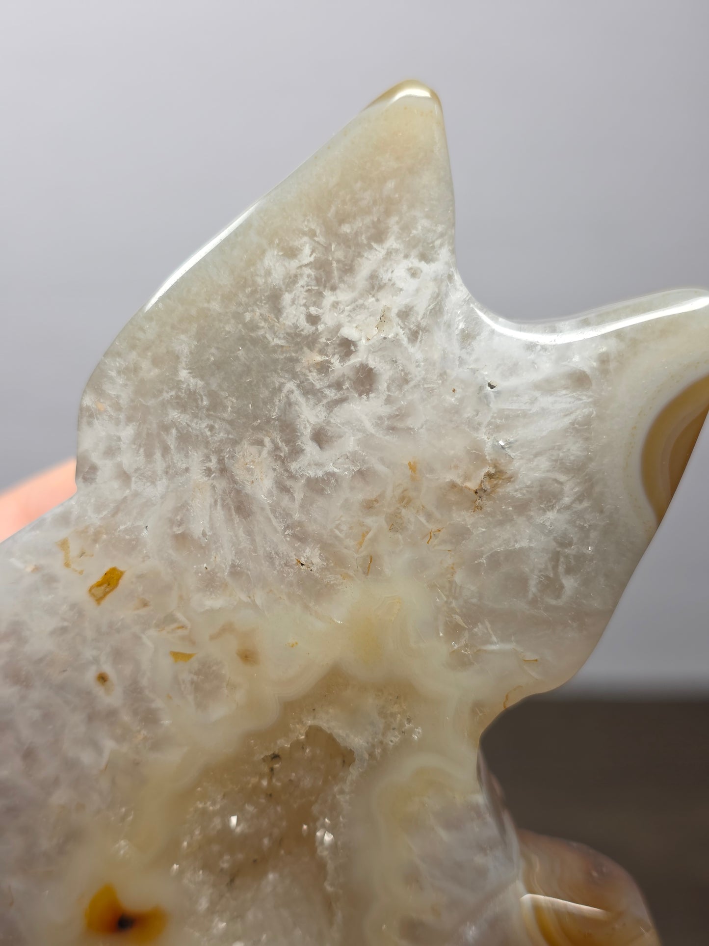 Drury Agate Cat Silhouette Carving