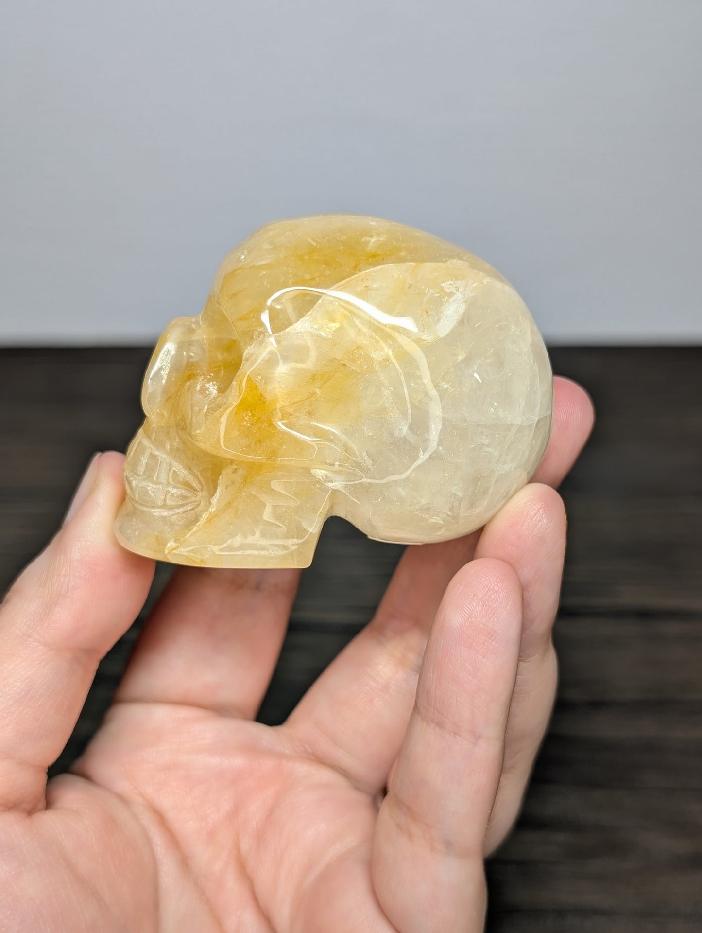 Golden Healer Skull Carving