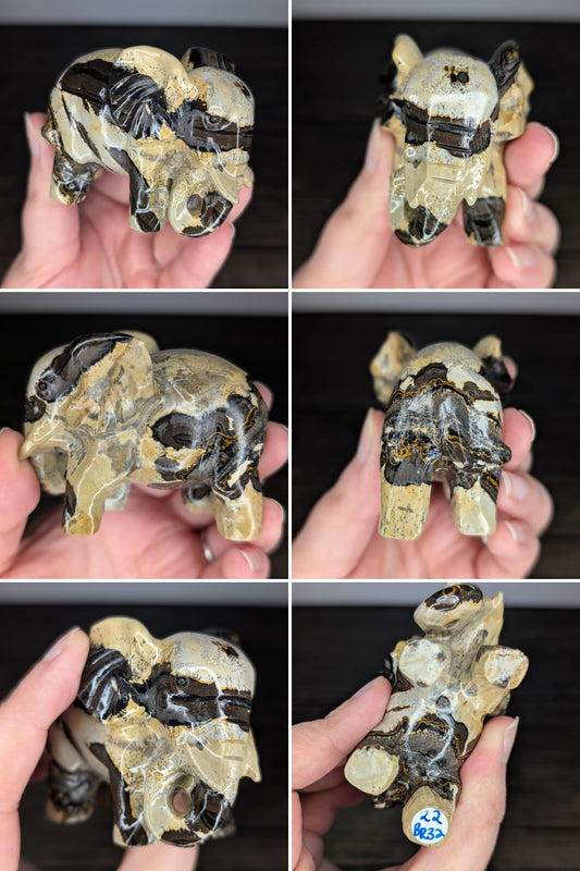 Picture Jasper Elephant Carving