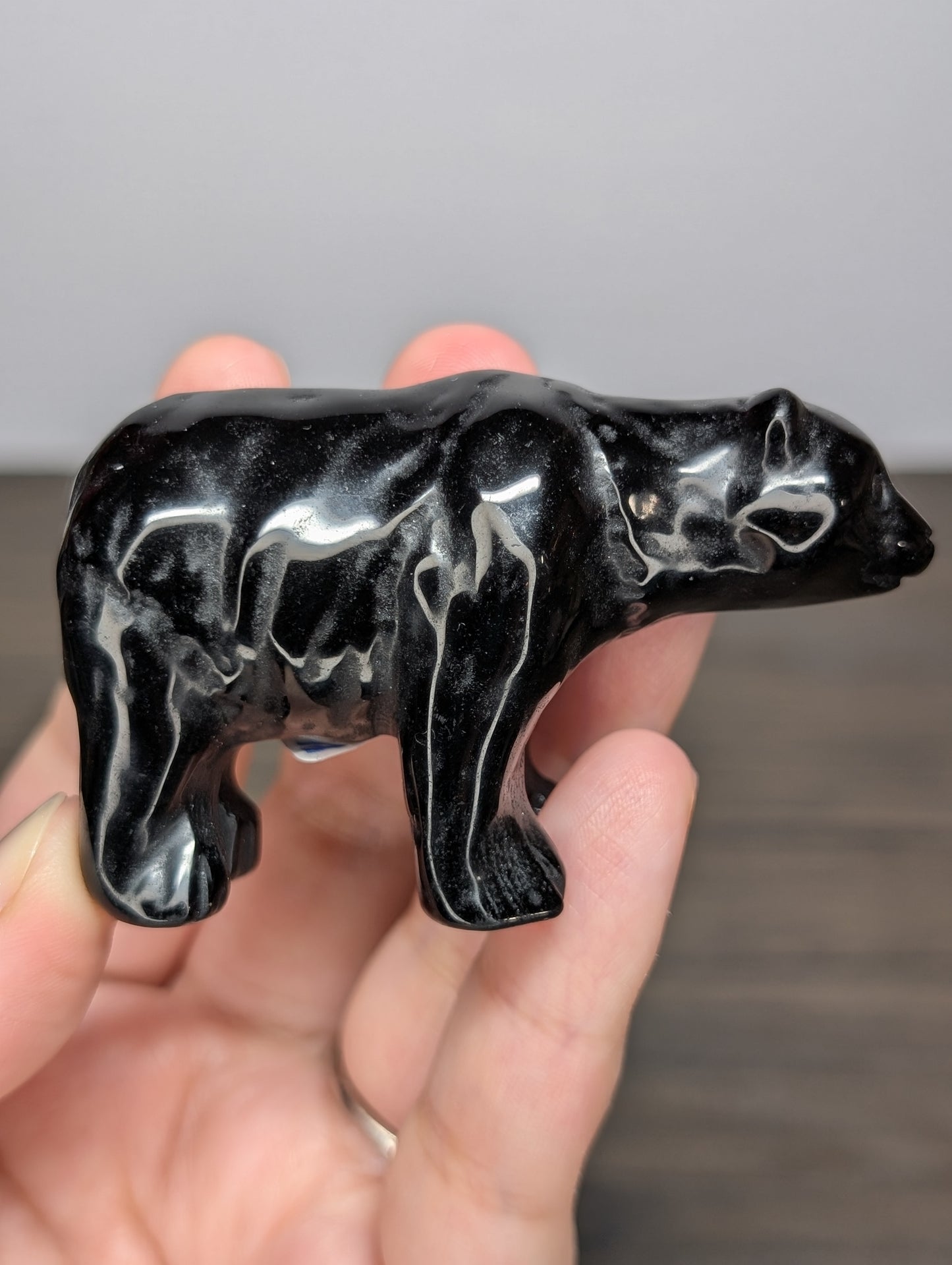 Black Obsidian Bear Carving
