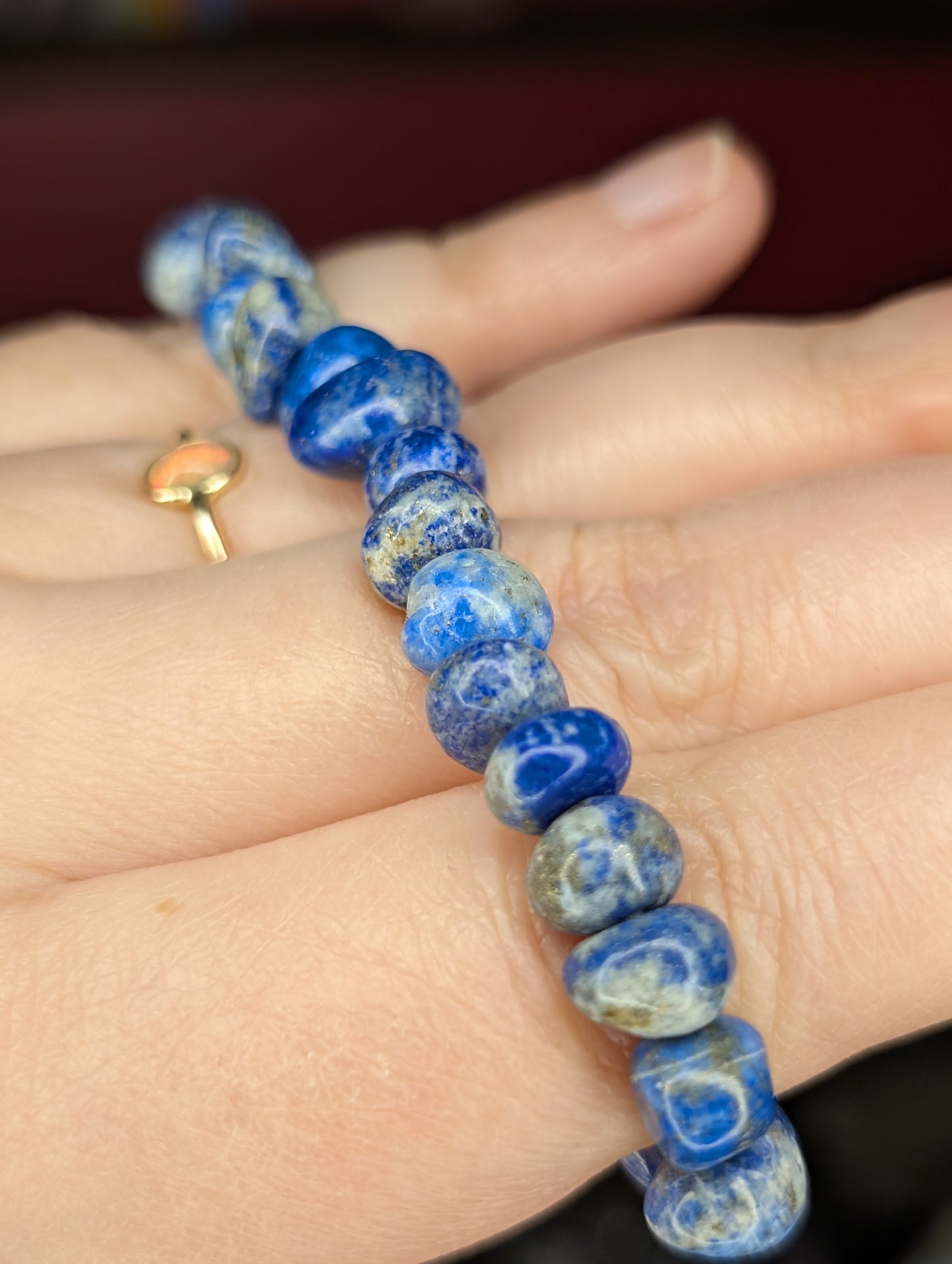 Lapis Lazuli Pebble Bead Bracelet