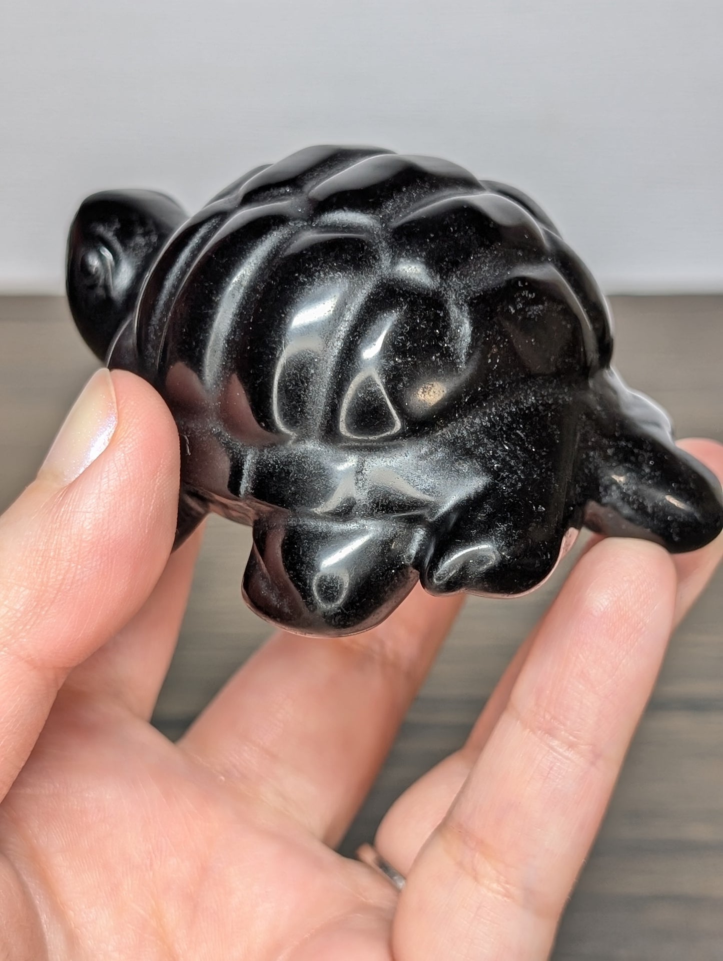 Black Obsidian Turtle Carving