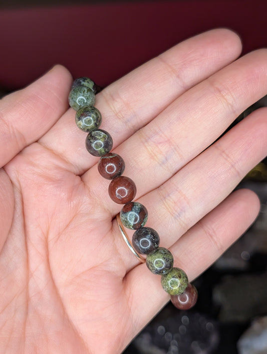 Dragon Bloodstone 9mm Bead Bracelet